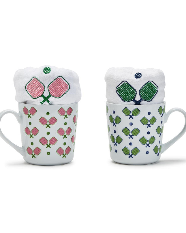 Pickleball Mug with Embroidered Sports Towel
