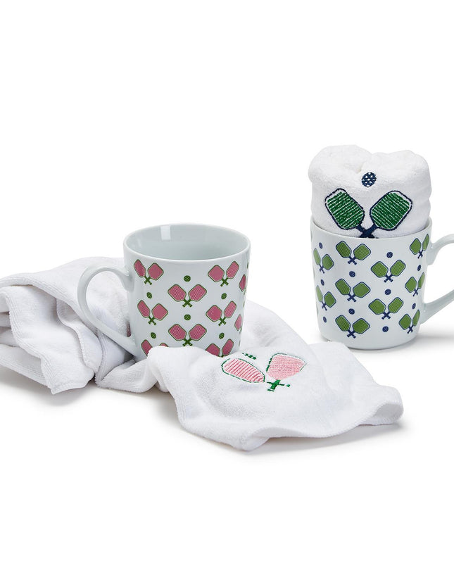 Pickleball Mug with Embroidered Sports Towel