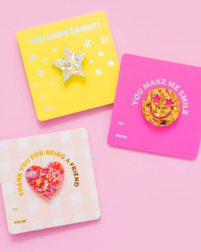 Pin w/ Affirmation Gift Card - Smiley