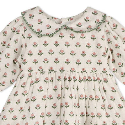 Rosamund Block Print Floral Baby Dress & Bloomer (Organic)