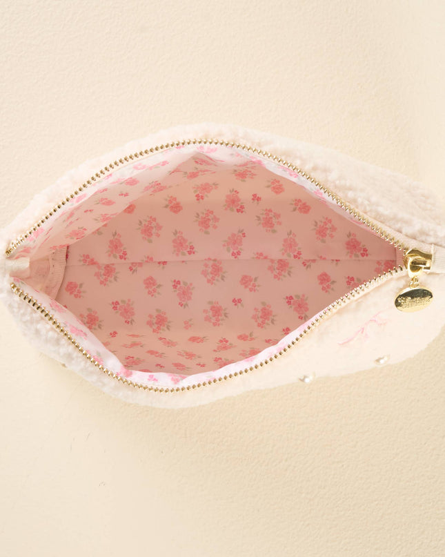 Teddy Pouch - Bows Pink