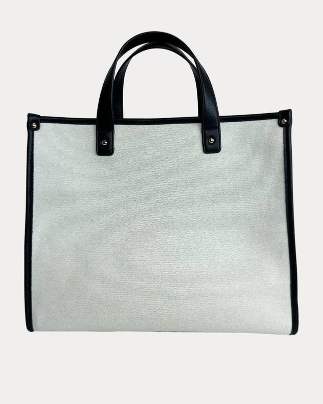 Alice Canvas Tote with Faux Leather Accents