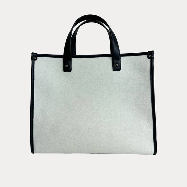 Alice Canvas Tote with Faux Leather Accents