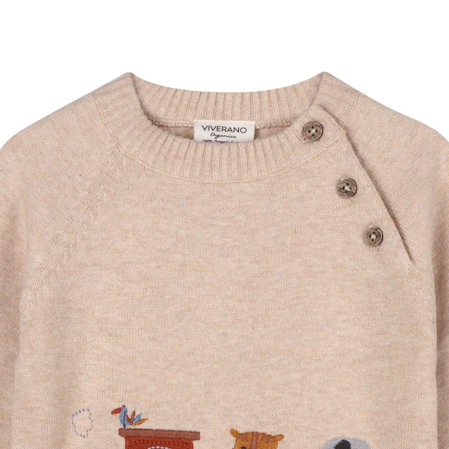 Animal Train Stripe Sweater Knit Baby Pullover