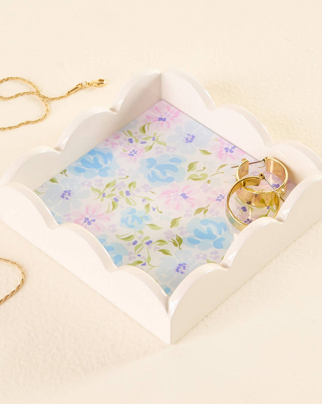 Scallop Trinket Tray - Secret Garden Blue