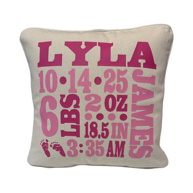 Birth Announcement Pillow