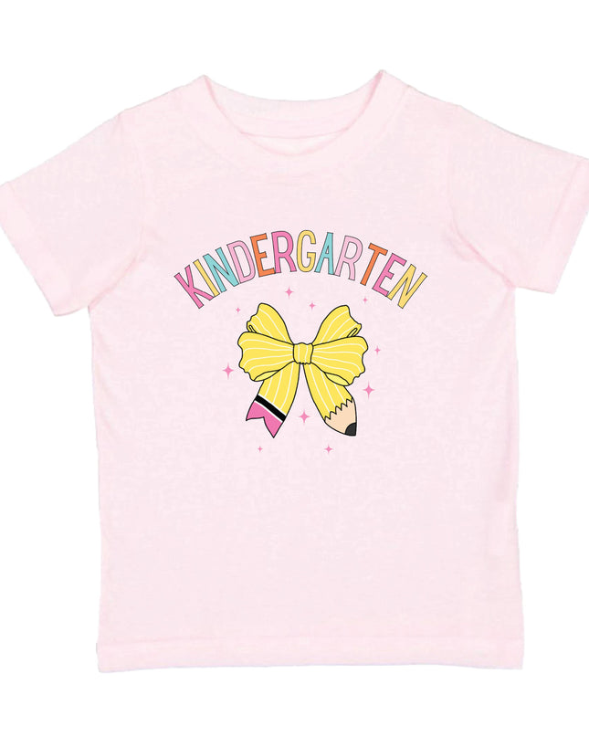 Kindergarten Pencil Bow Short Sleeve T-Shirt - Girls Clothes