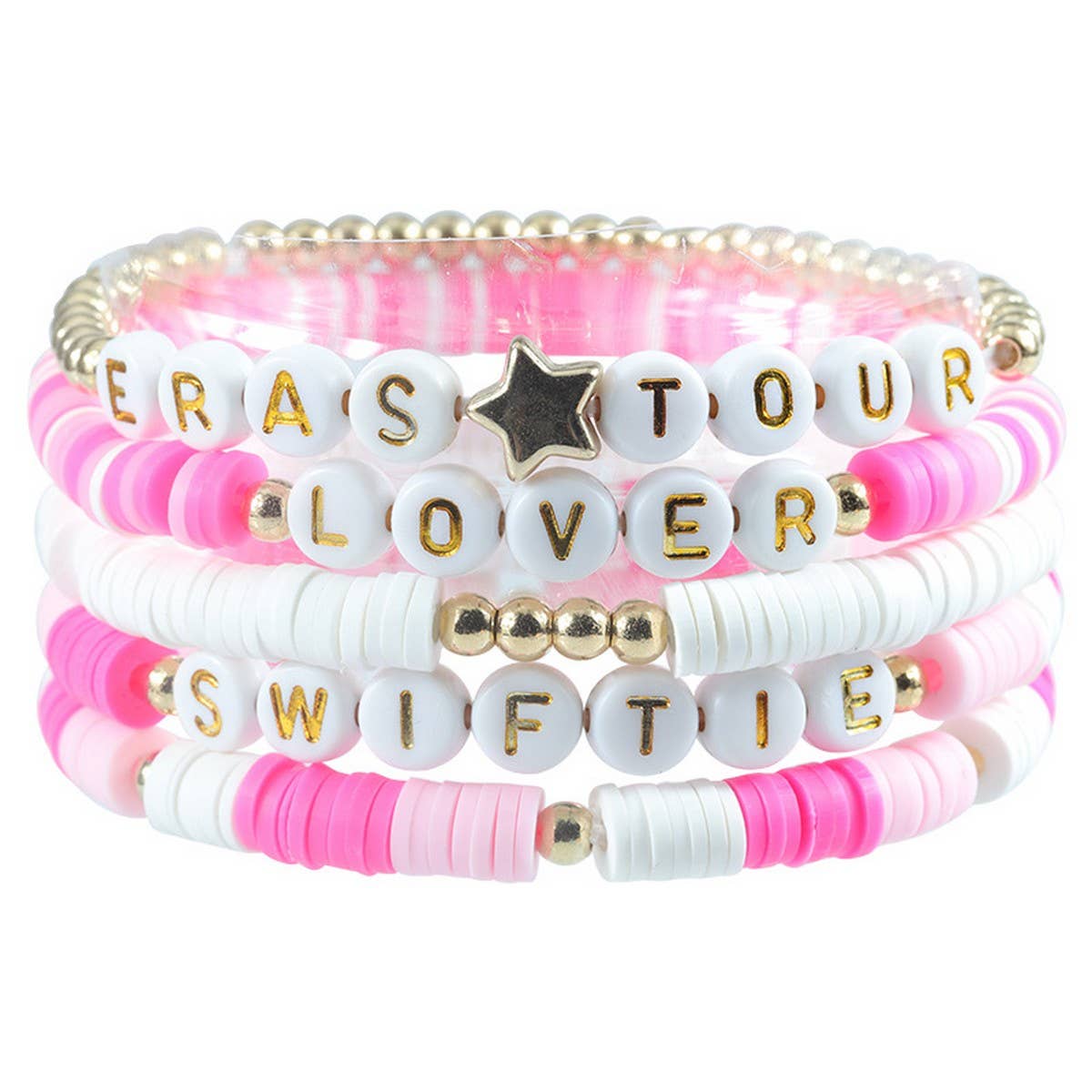 5PCS COLORED LETTER MULTI-LAYER BEADED BRACELET_CWAJE0711