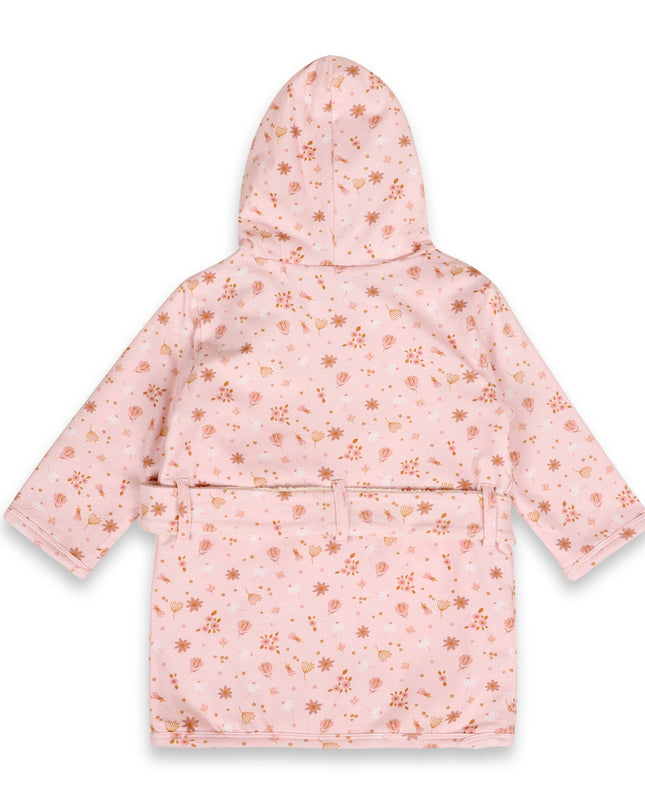 Pink Floral Baby Hooded Bathrobe (Organic Jersey)