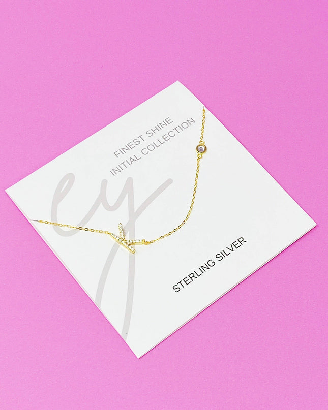 Finest Shine Initial Sterling Silver Necklace