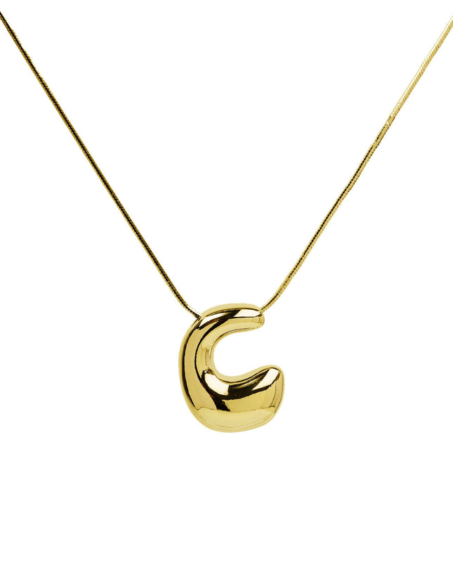Initial Balloon Waterdrop 18K Gold Necklace
