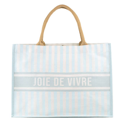 Joie De Vivre Juco Tote   Blue/White   19x14x7.5