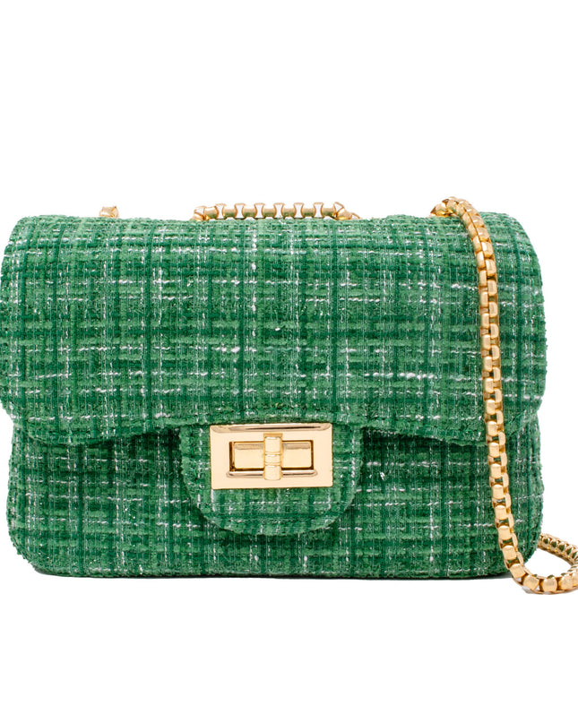 Classic Large Tweed Handbag-Navy