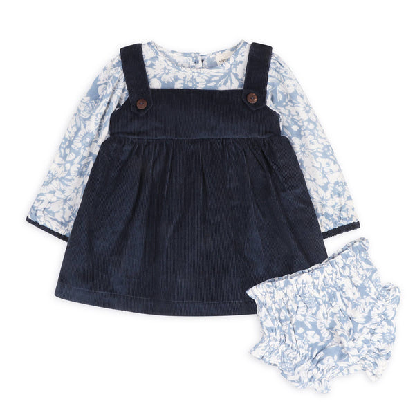 Cassis Pinafore Baby Dress & Bloomer Set