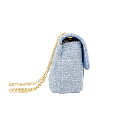 Classic Large Tweed Handbag-Navy