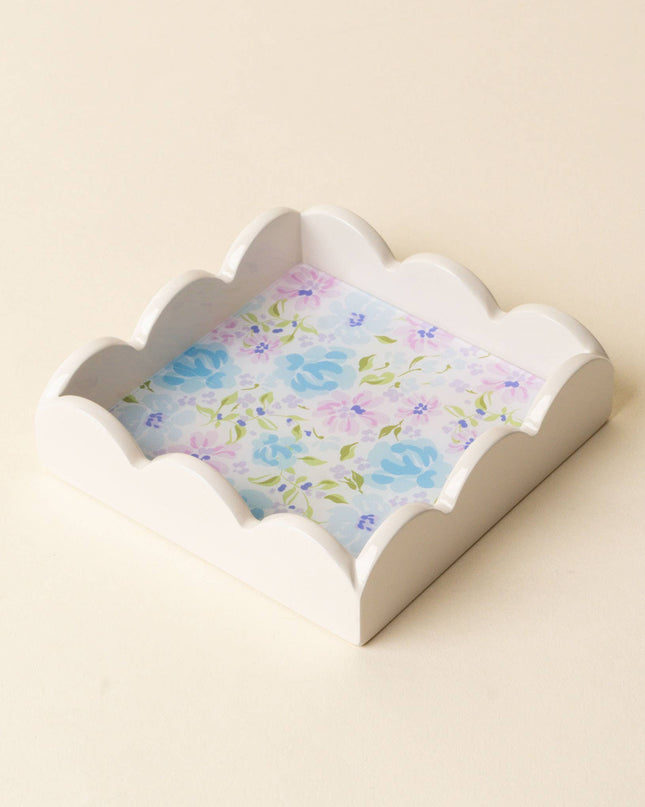 Scallop Trinket Tray - Secret Garden Blue