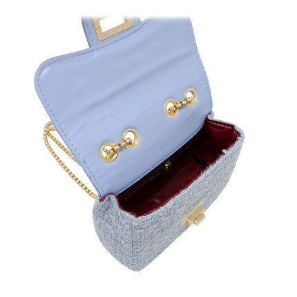 Classic Large Tweed Handbag-Navy