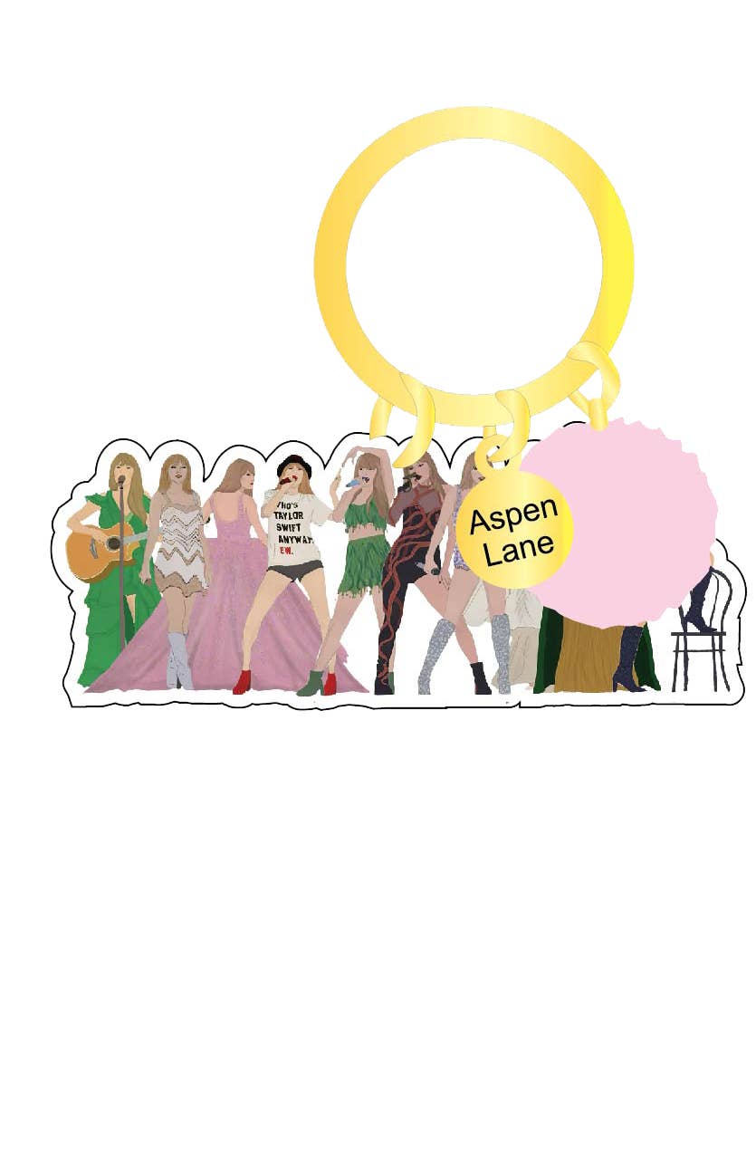 Taylor Swift Keychain and Backpack Charm w/ Pom  | 4 designs