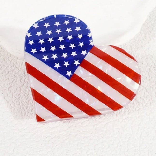USA Flag Hair Claw Clips