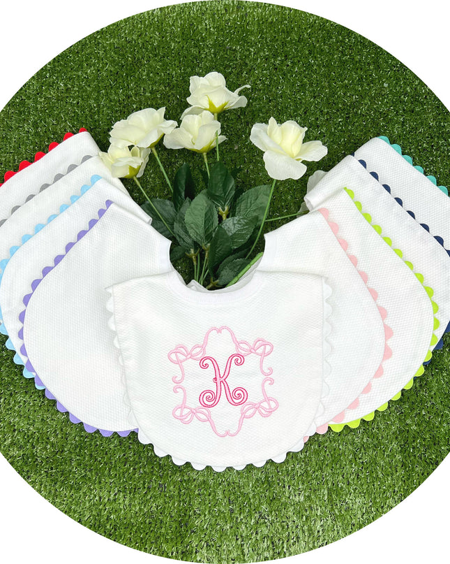 White Cotton Pique Toddler Drool Bib