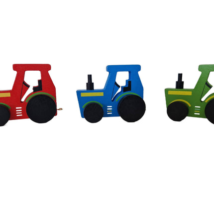 Coloured Wooden Tractor - For Kids' Name Train Toy