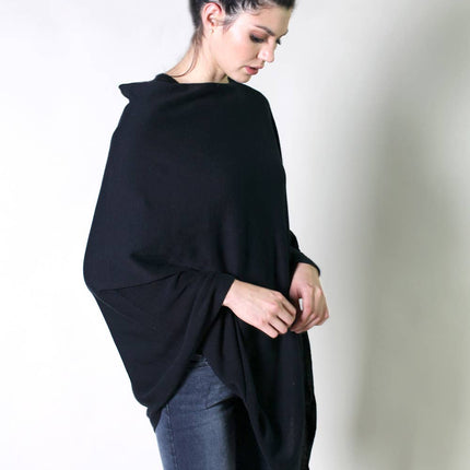 Women's Organic Poncho Sweater Knit Pulloever
