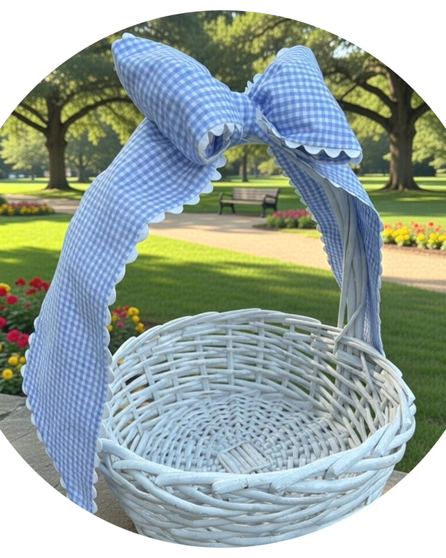 Custom Gingham Bow with Trim