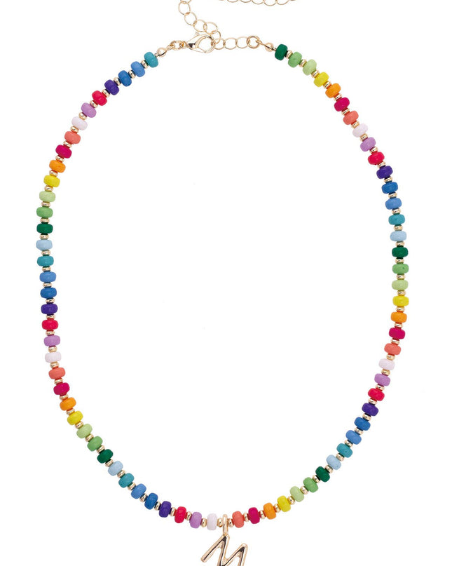 Ruthie Rainbow Beaded Mini Initial Children's Necklace