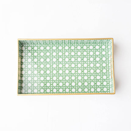 Green Cane Vanity Tray
