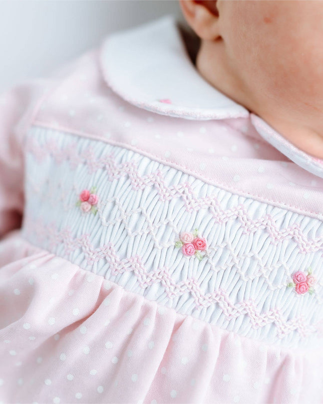 Mia's Classics Smocked Footie - Pink