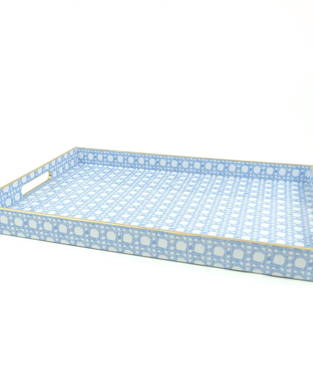 Blue Cane Rectangular Tray