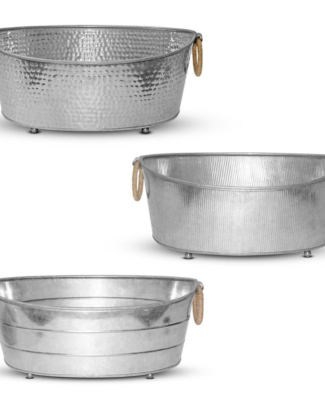 Personalized Aluminum Beverage Tubs w/ Jute Handles