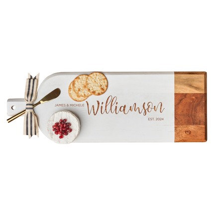 Personalized Acacia Bevel Board 20x7" w spreader
