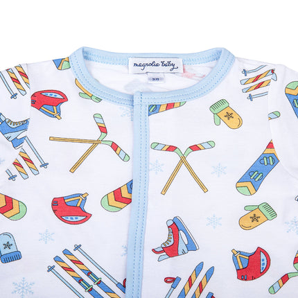 Snow Ready! Blue Printed Footie