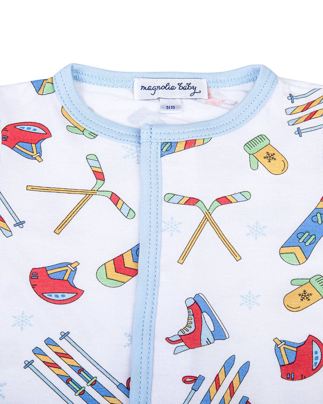 Snow Ready! Blue Printed Footie