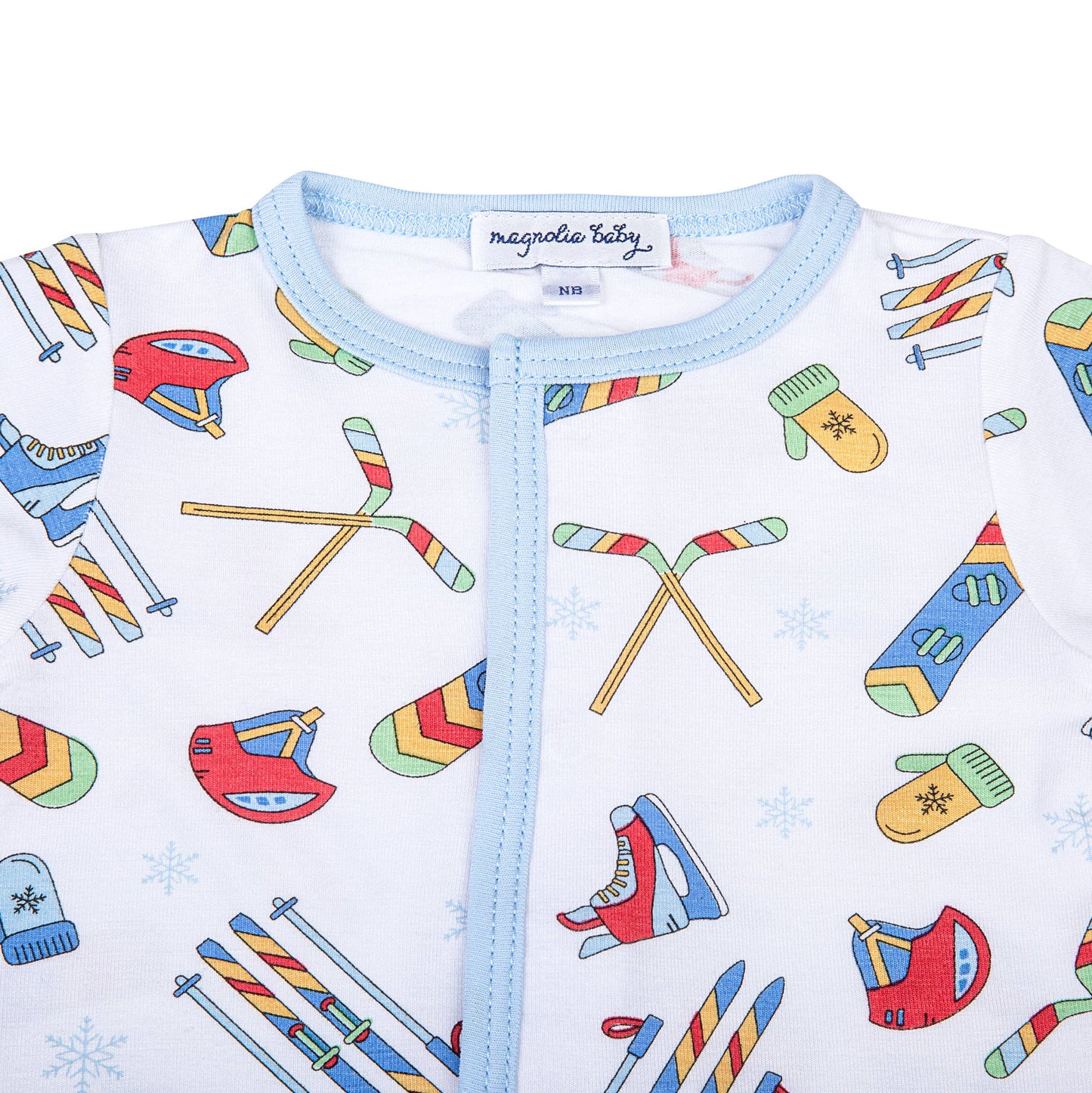 Snow Ready! Blue Printed Footie