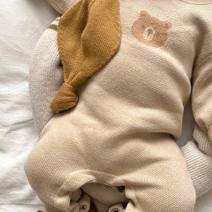 Luna + Luca Bear Jacquard Jumpsuit - Beige