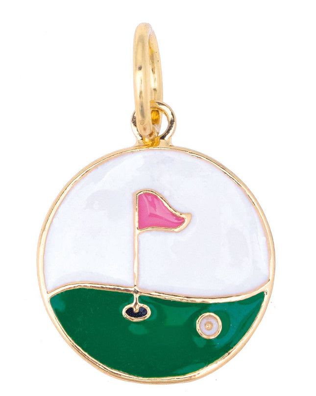 Hole in One Enamel Disc Charm