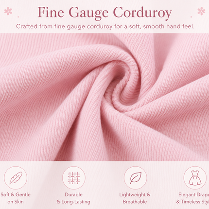 Smocked Corduroy Pink Baby Girl Dress