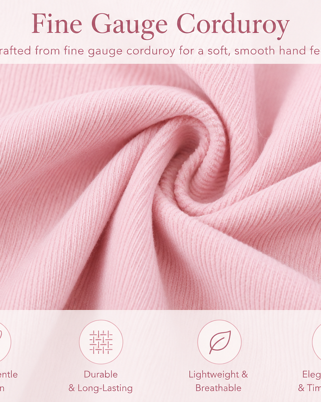 Smocked Corduroy Pink Baby Girl Dress