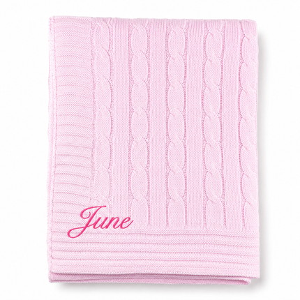 Personalized Cable Knit Baby Blanket
