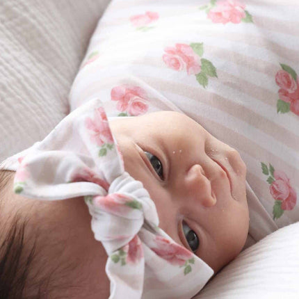 Rosy & Cozy Knit Large Bow Headwrap