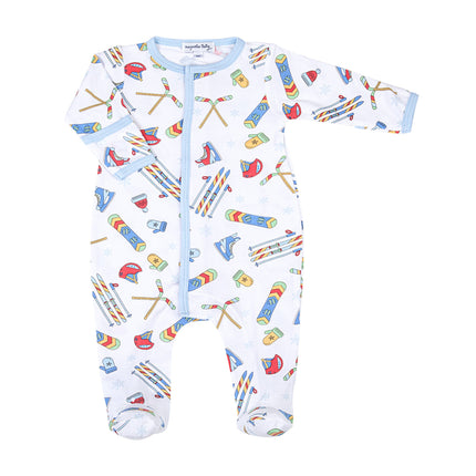 Snow Ready! Blue Printed Footie