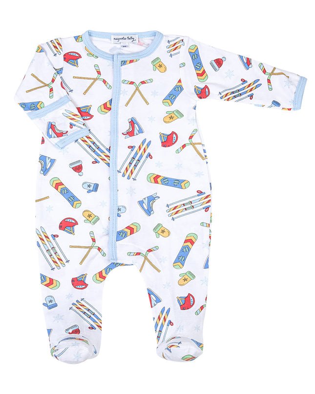 Snow Ready! Blue Printed Footie
