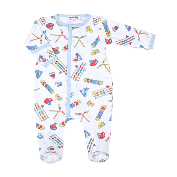 Snow Ready! Blue Printed Footie