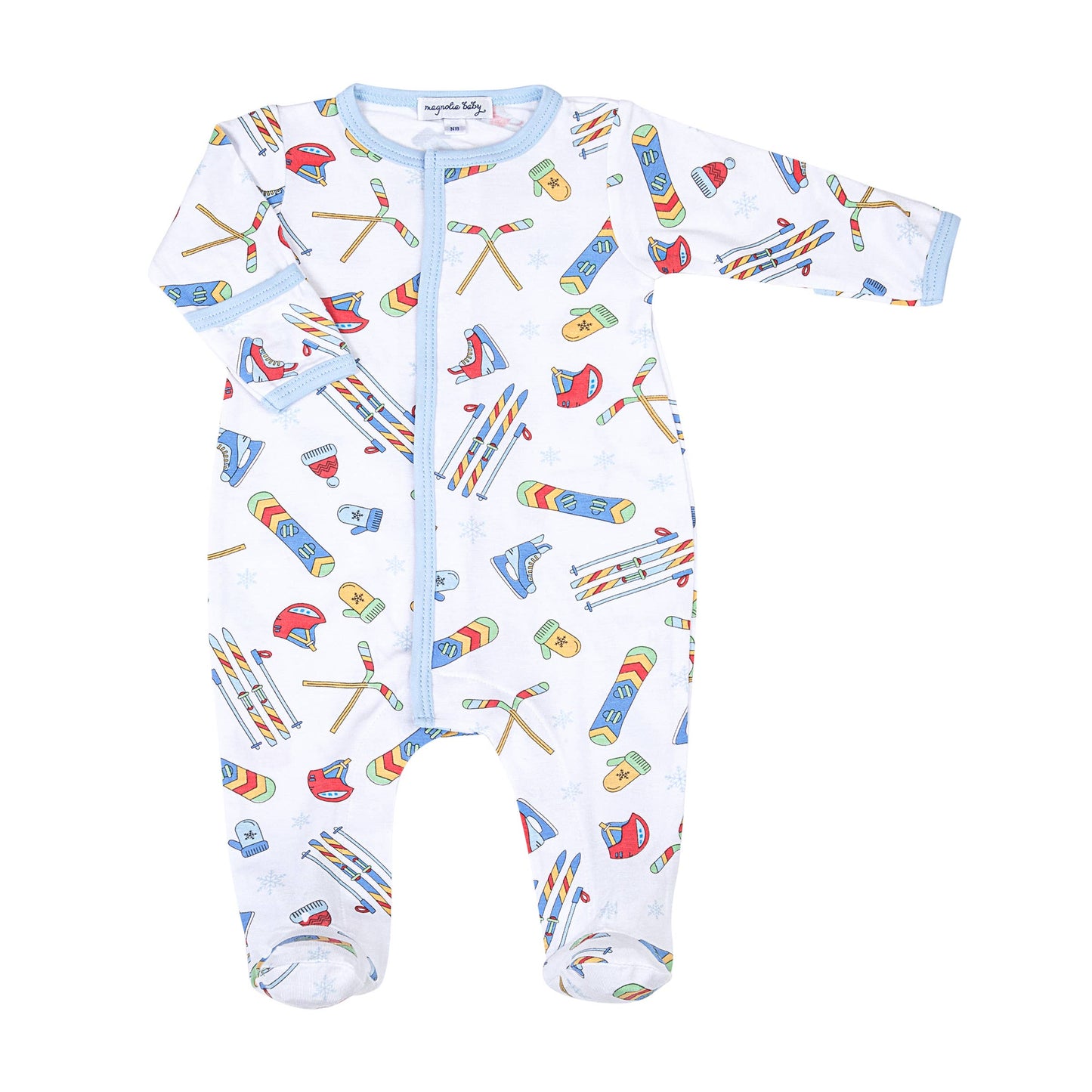 Snow Ready! Blue Printed Footie