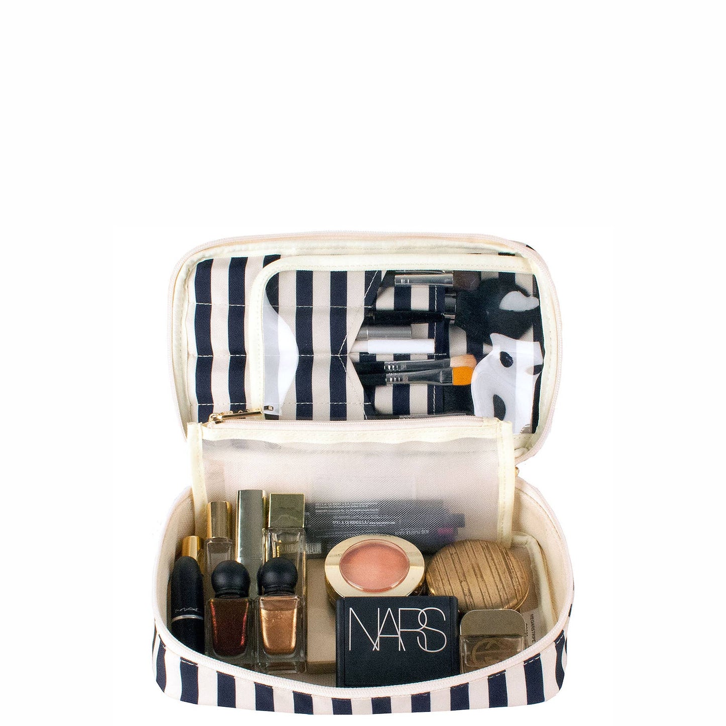 "Megan" Nylon and Leather Makeup Case (Personalizable)