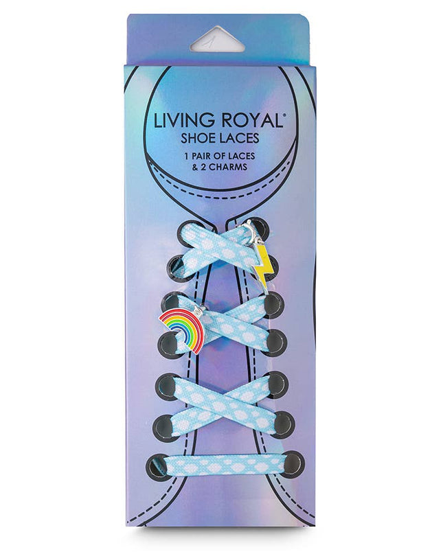 Shoelaces w/Charms Set - Clouds w/Rainbow & Lightning Charms