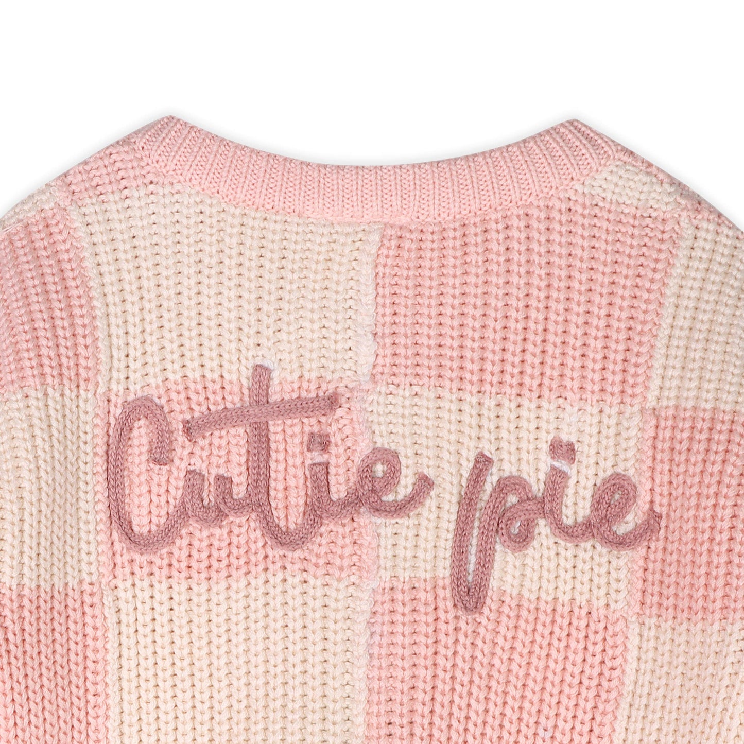 Cutie Pie Checkered Slouchy Knit Baby Pullover