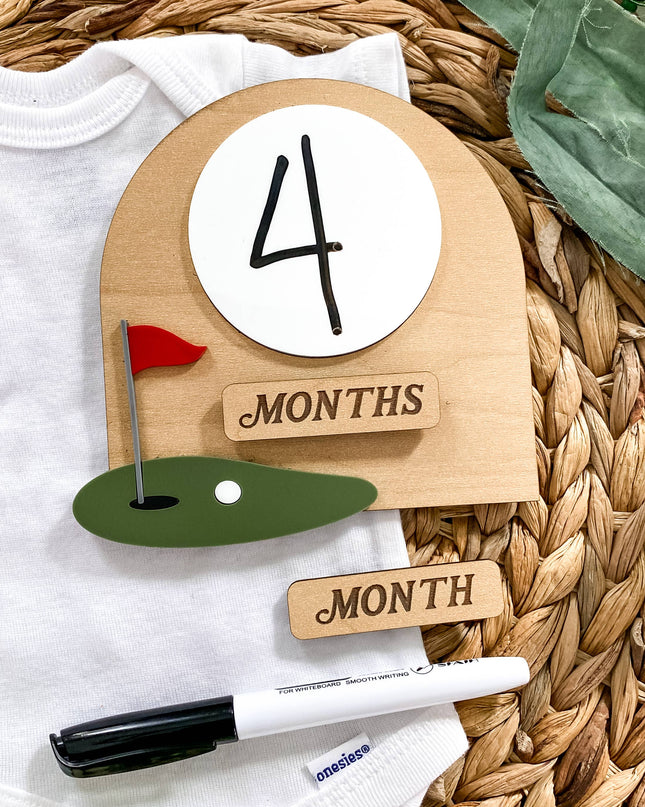 Dry Erase Monthly Milestone Sign - Golf